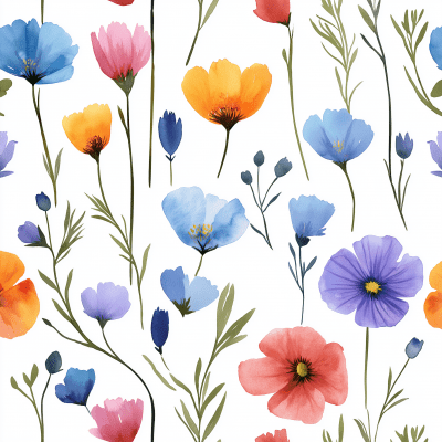 Colorful Wild Flowers Pattern