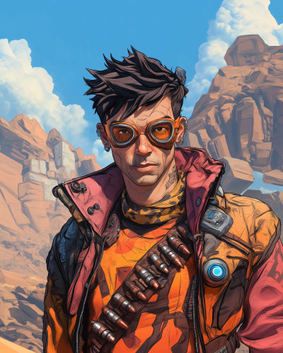 Borderlands-inspired Male Model Portrait