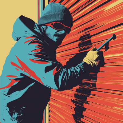 Burglar in Graphic Andy Warhol Style