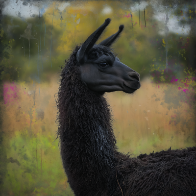 Llama in Painted Pasture