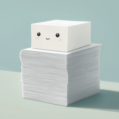 Paper Stack Cartoon Illustration