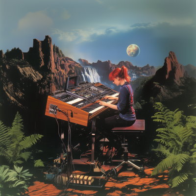 Keyboardist in Fantasy Environment