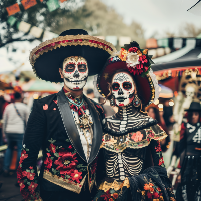 Diverse Couple Dressed Up