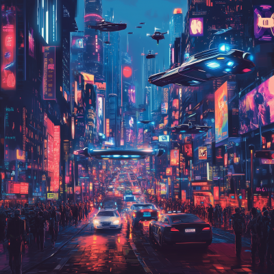 Futuristic Cityscape at Night