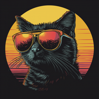 Cool Sunset Cat