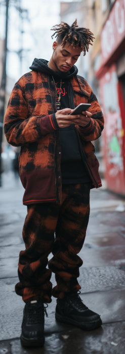 Urban Male Model Texting