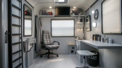 Sleek Makeup Trailer Interior