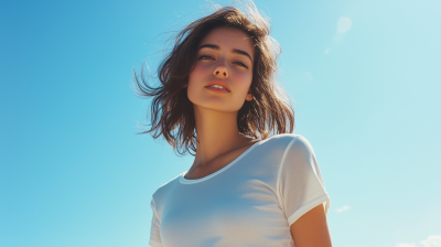 Elegant Woman in White Silk