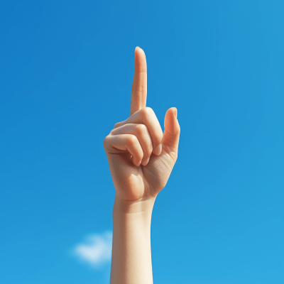 Woman’s Hand Holding Up Finger