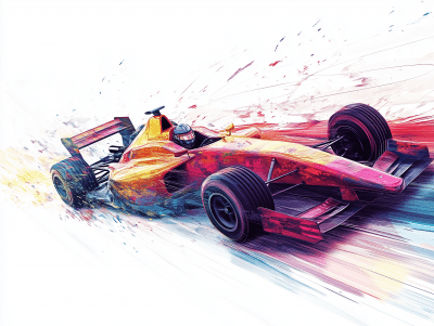 Abstract Racing Car Artwork