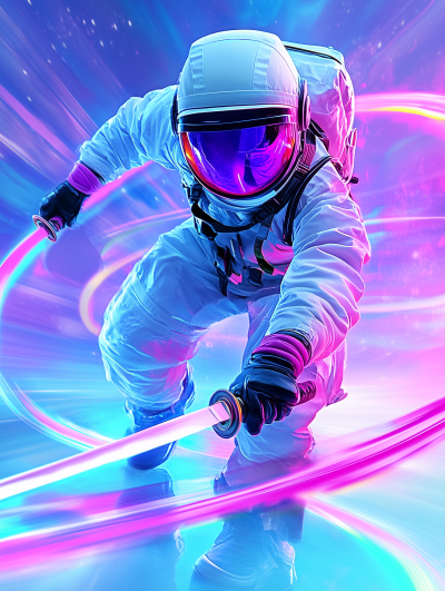 Astronaut Ninja in Outer Space