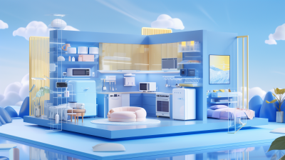 Pop Mart Living Room Scene 3D Rendering