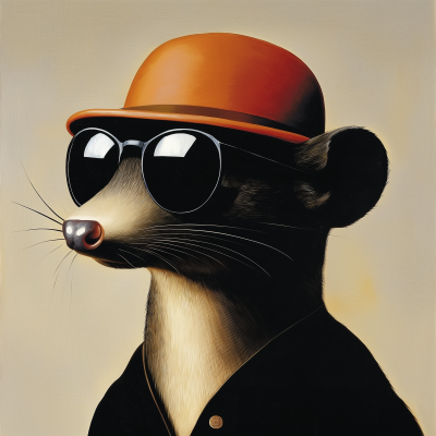 Stylish Possum in Orange Hat