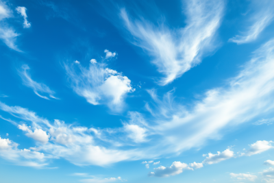 Minimal Wispy Blue Clouds in the Sky