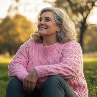 Happy Senior Woman in Park