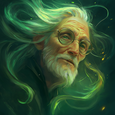 Green-haired Wizard Portrait