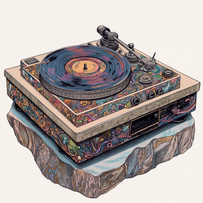 Psychedelic Jazzhawk Turntable Art Print