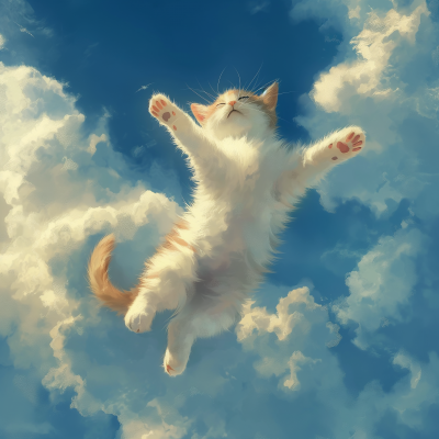 Cute Cat in the Sky