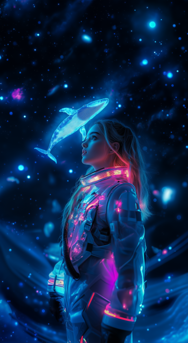 Futuristic Woman in Neon Colors