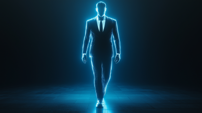 Glowing TRON Businessman