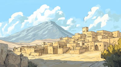 Old Biblical Town Sketch