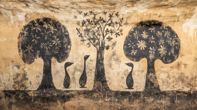 Mysterious Drawings and Large Tree Motifs