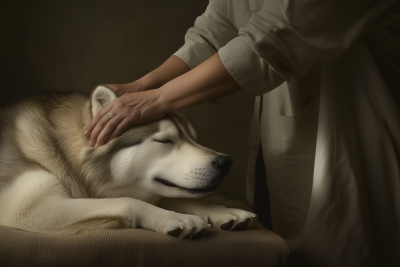 Dog Enjoying Pet Massage