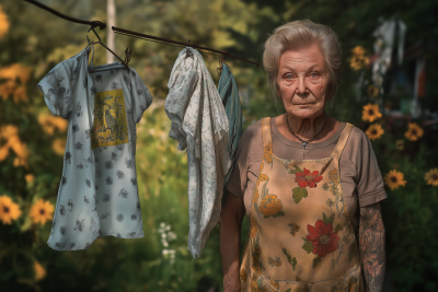 Realistic Portrait of an Elderly Woman