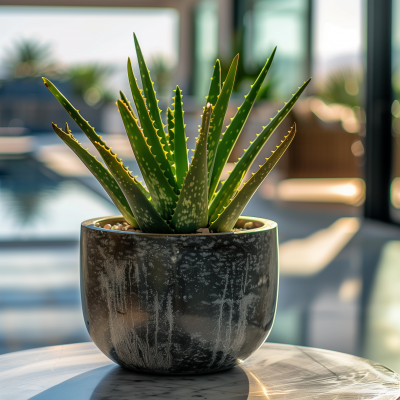 Grand Verde Tiger Aloe Green Succulent in Dubai Luxury House