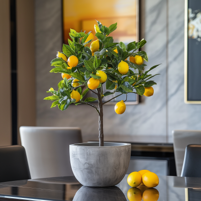 Artificial Lemon Tree in Ceramic Pot