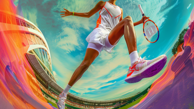 Female Tennis Player at Singapore National Stadium