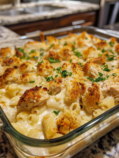 JUICY Chicken Alfredo Bake