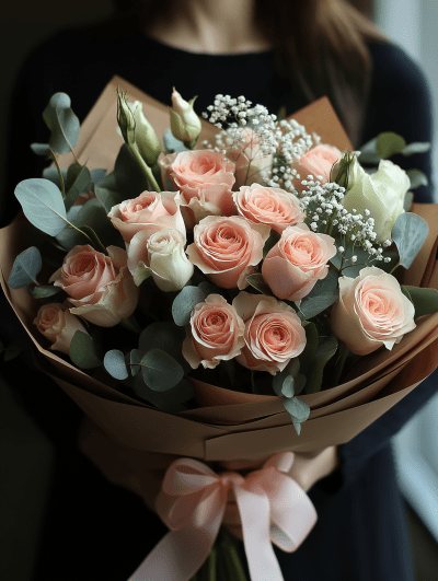 Bouquet of Pink and White Flowers