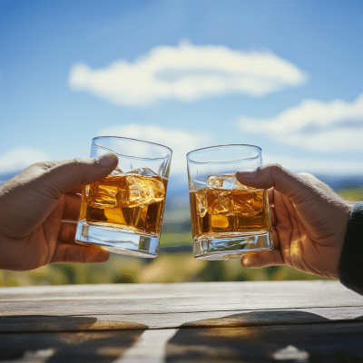 Toast with Whisky Glass