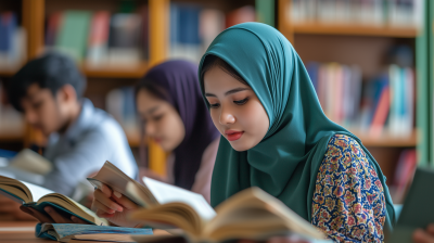 Students Reading in Library