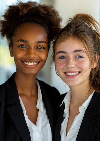 Smiling high school teachers