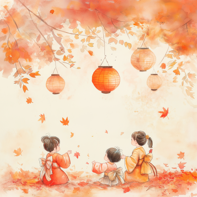 Autumn Festival Watercolor Background