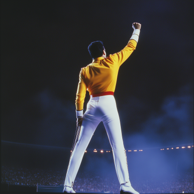 Freddie Mercury Stance on Black Background