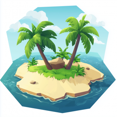 Simple Hexagonal Tropical Island