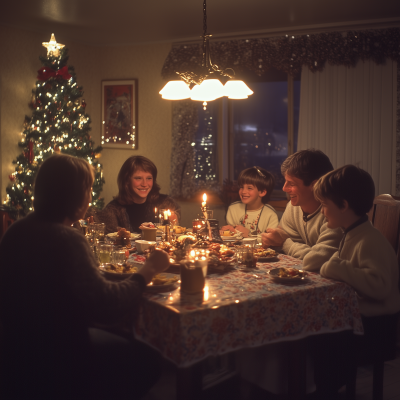 Christmas Dinner in 80’s Family Home