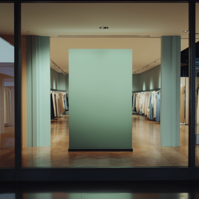 Interior of a Dress Shop in Mall