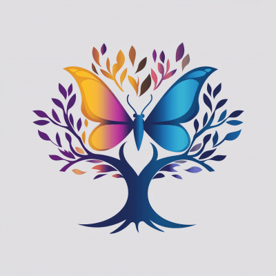 Butterfly and Tree Logo Design