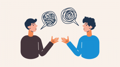 Two Men Conversation Illustration