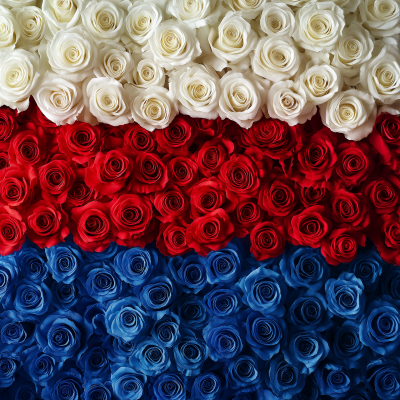 Russian Flag Roses Background