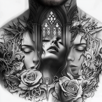 Chest Piece Tattoo Design