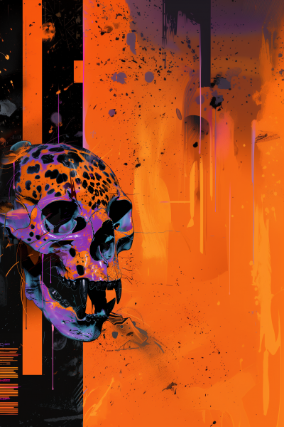 Iridescent Leopard Skull