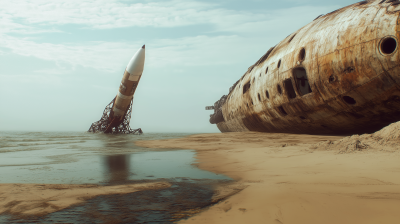 Shipwreck on Sandy Beach