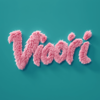 Playful 3D Text Render with Fluffy Pink Texture