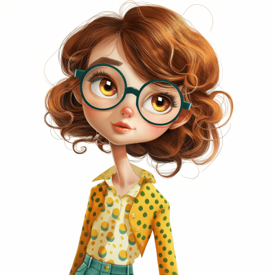 Quirky Girl Storybook Illustration