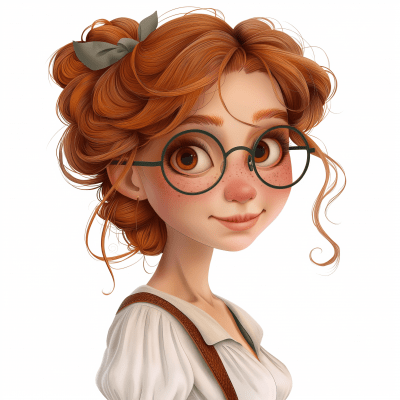 Quirky Girl in Storybook Style